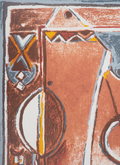 Mohammed AZOUZI : Composition abstraite - Lithographie (détail)