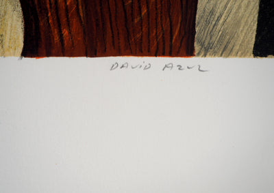 David AZUZ : Au Musée de la Culture Juive - Lithographie (détail)