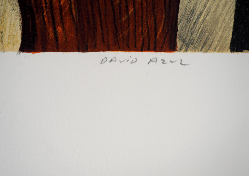 David AZUZ : Au Musée de la Culture Juive - Lithographie (détail)