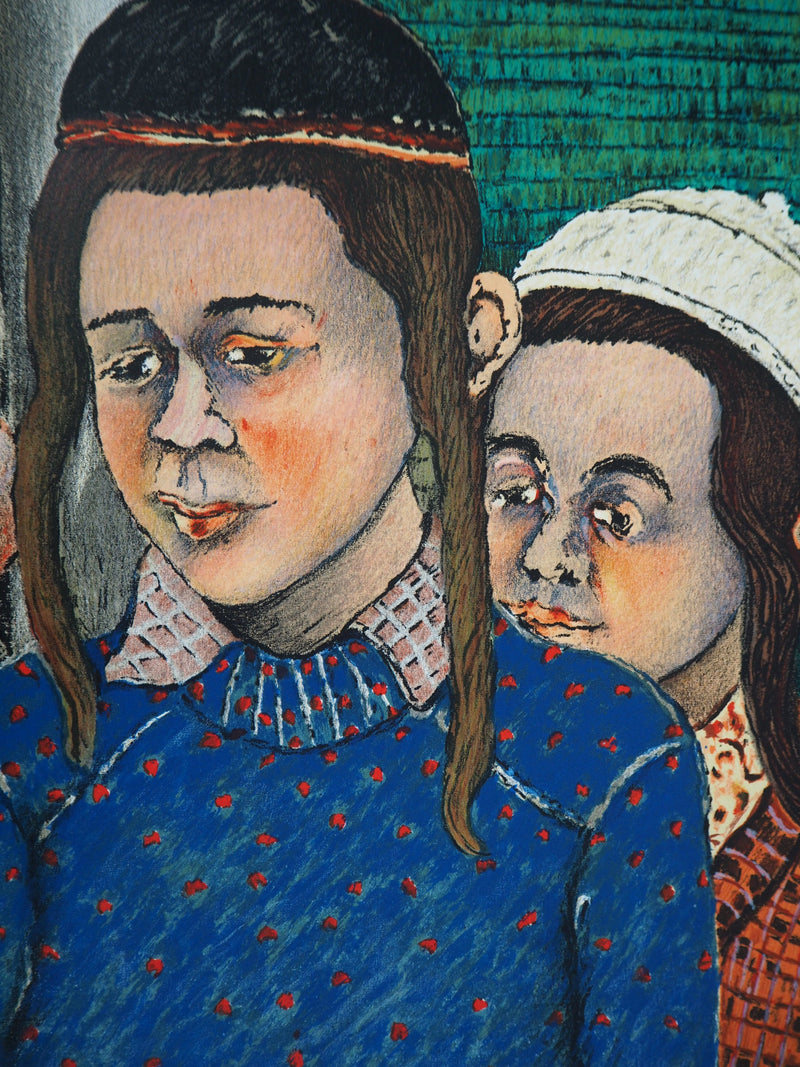 David AZUZ : Au Musée de la Culture Juive - Lithographie (détail)