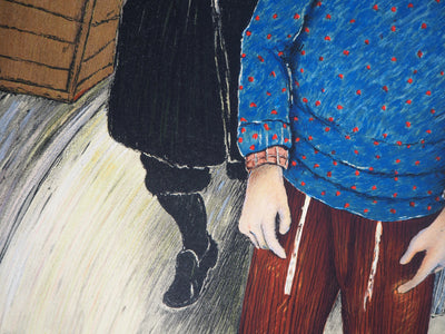 David AZUZ : Au Musée de la Culture Juive - Lithographie (détail)