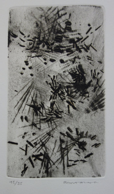 Julius BALTAZAR : Graminées - Gravure (détail)