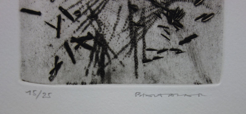 Julius BALTAZAR : Graminées - Gravure (détail)