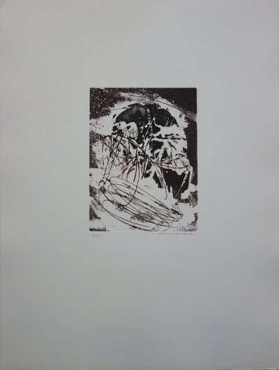 Julius BALTAZAR : Lignes de force - Gravure (détail)
