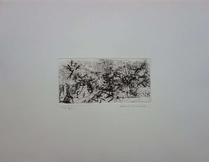 Julius BALTAZAR : Paysage abstrait - Gravure (détail)