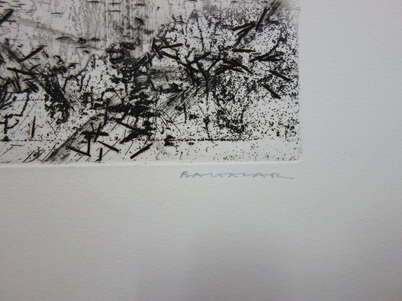 Julius BALTAZAR : Paysage abstrait - Gravure (détail)