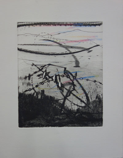Julius BALTAZAR : Soleil sur la dune - Gravure