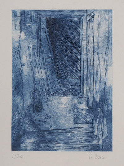 Fabienne BARA : La vieille remise - Gravure