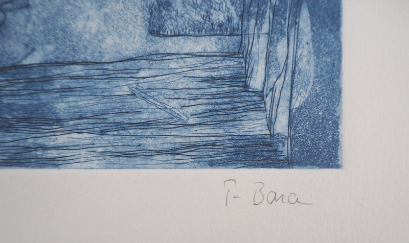 Fabienne BARA : La vieille remise - Gravure (détail)