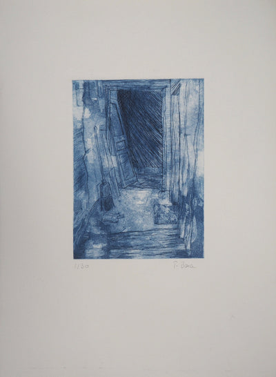 Fabienne BARA : La vieille remise - Gravure (détail)