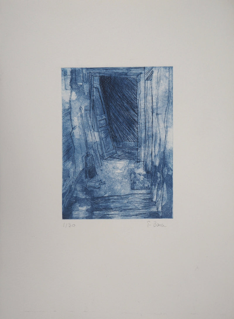 Fabienne BARA : La vieille remise - Gravure (détail)
