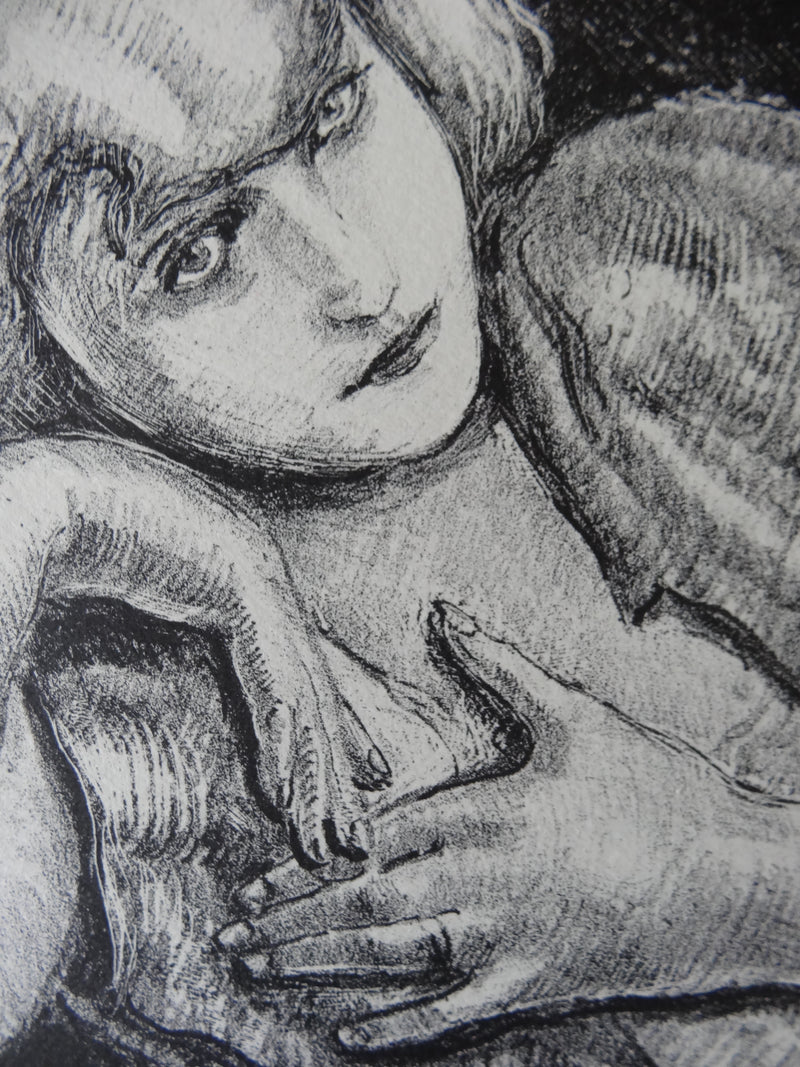 Valdo BARBEY : Amoureuse romantique (Wilhelmine), Lithographie originale (photo de détail 2) - Crédit photo : Galerie Art.Paris