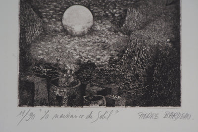 Pierre BARDEAU : La Naissance du soleil, 1978 - Gravure (détail)