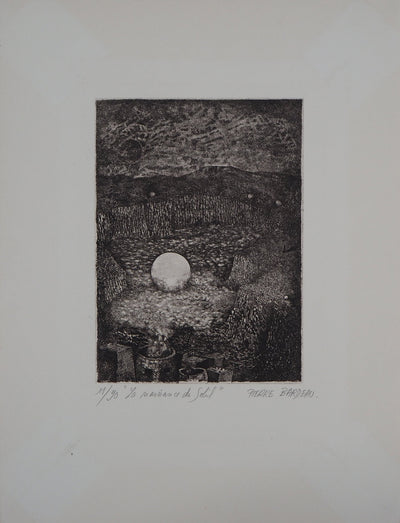Pierre BARDEAU : La Naissance du soleil, 1978 - Gravure (détail)