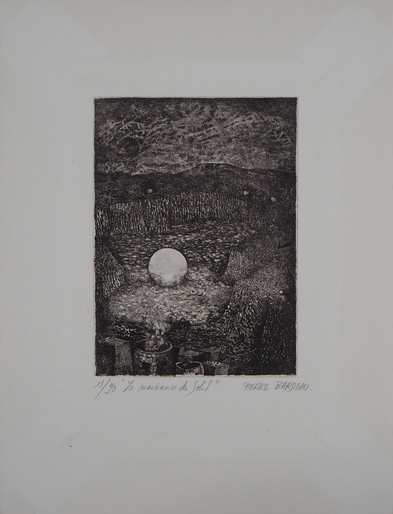 Pierre BARDEAU : La Naissance du soleil, 1978 - Gravure (détail)