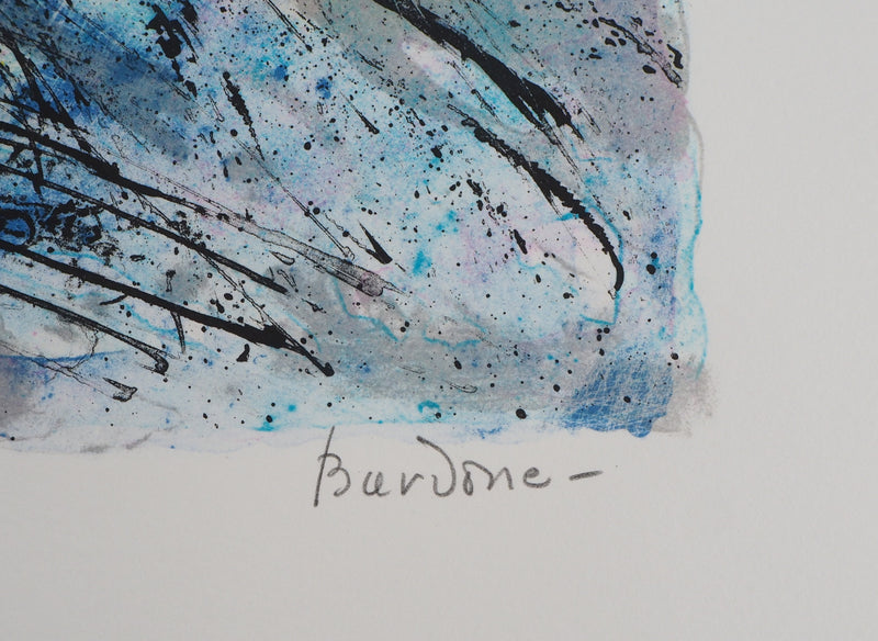 Guy BARDONE : En pleine nature - Lithographie (détail)
