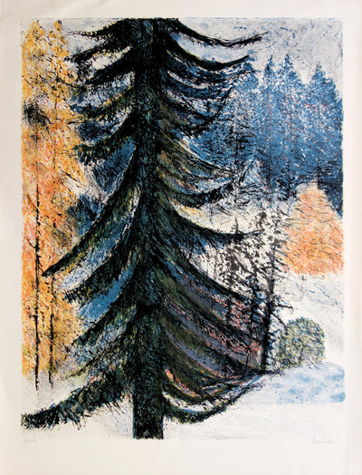 Guy BARDONE : Le sapin - Lithographie