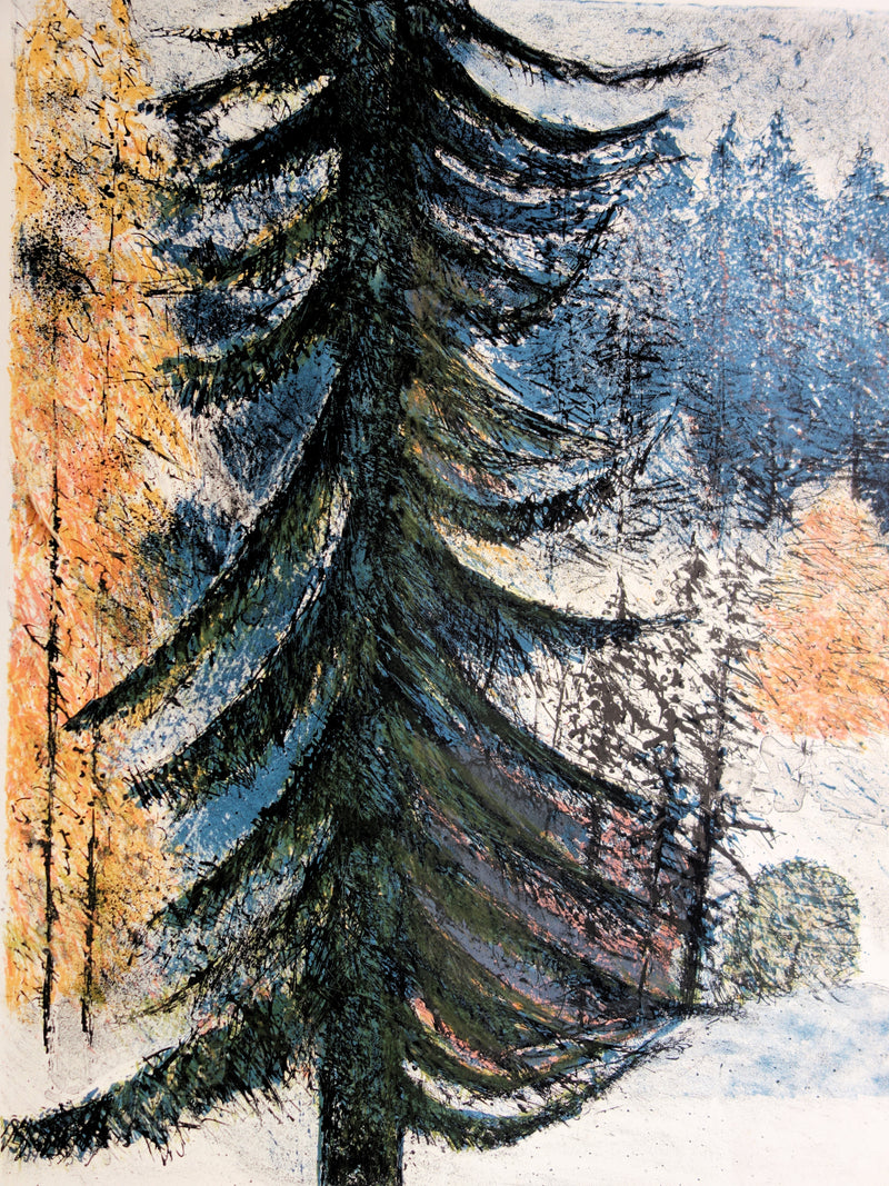 Guy BARDONE : Le sapin - Lithographie (détail)