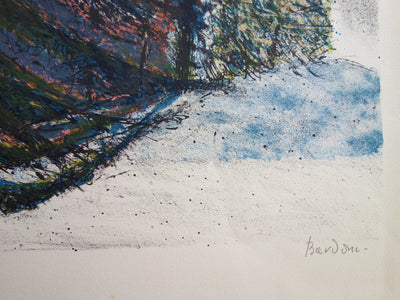 Guy BARDONE : Le sapin - Lithographie (détail)