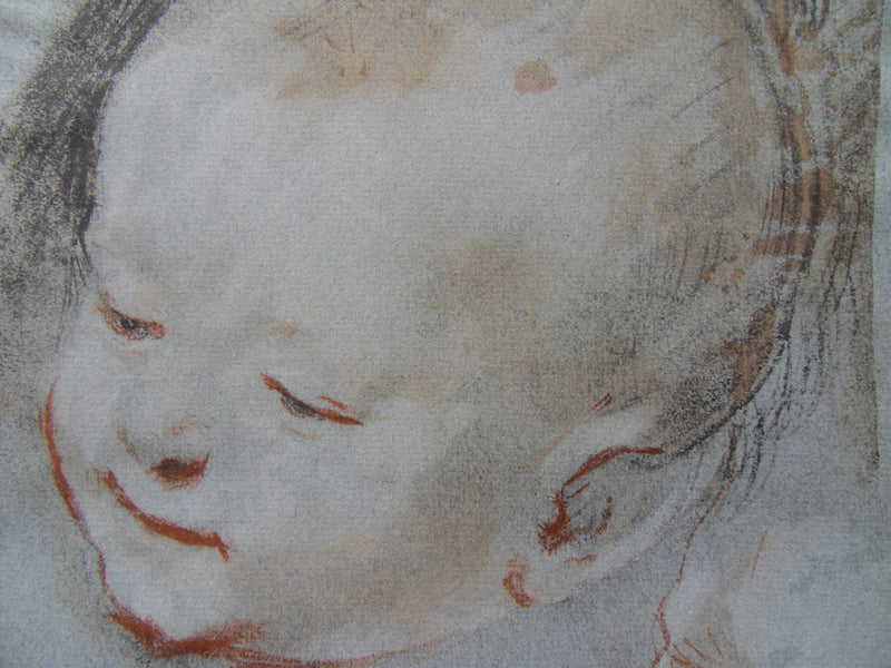 Federico BAROCCI : Enfants souriants - Lithographie (détail)