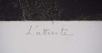 Fabienne BARRANGER : L'attente - Gravure (détail)