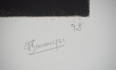 Fabienne BARRANGER : L'attente - Gravure (détail)