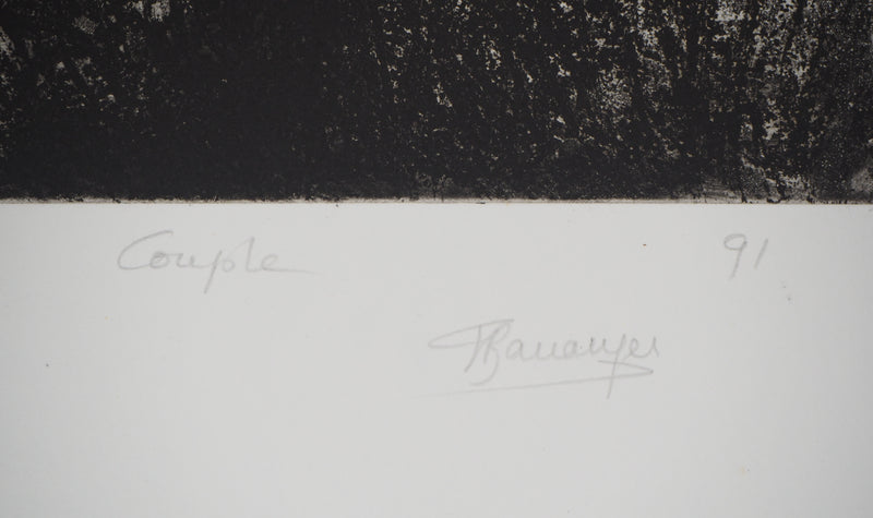 Fabienne BARRANGER : Couple - Gravure (détail)