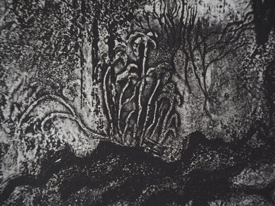 Fabienne BARRANGER : A l'orée de la forêt - Gravure (détail)