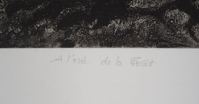 Fabienne BARRANGER : A l'orée de la forêt - Gravure (détail)
