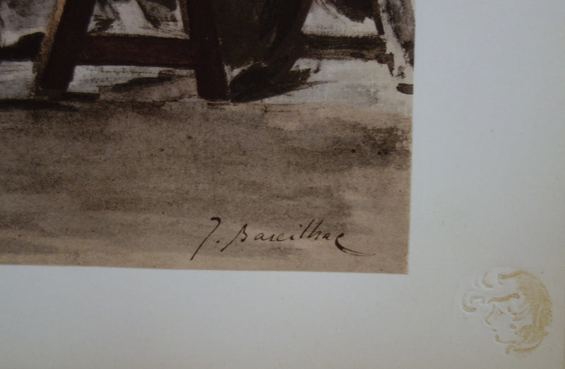 Jacques BASEILHAC : La soupe à la chambrée - Lithographie (détail)