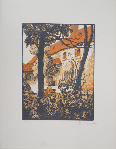 Paul BAUDIER : Vieille maison, 1923 - Gravure sur bois (détail)