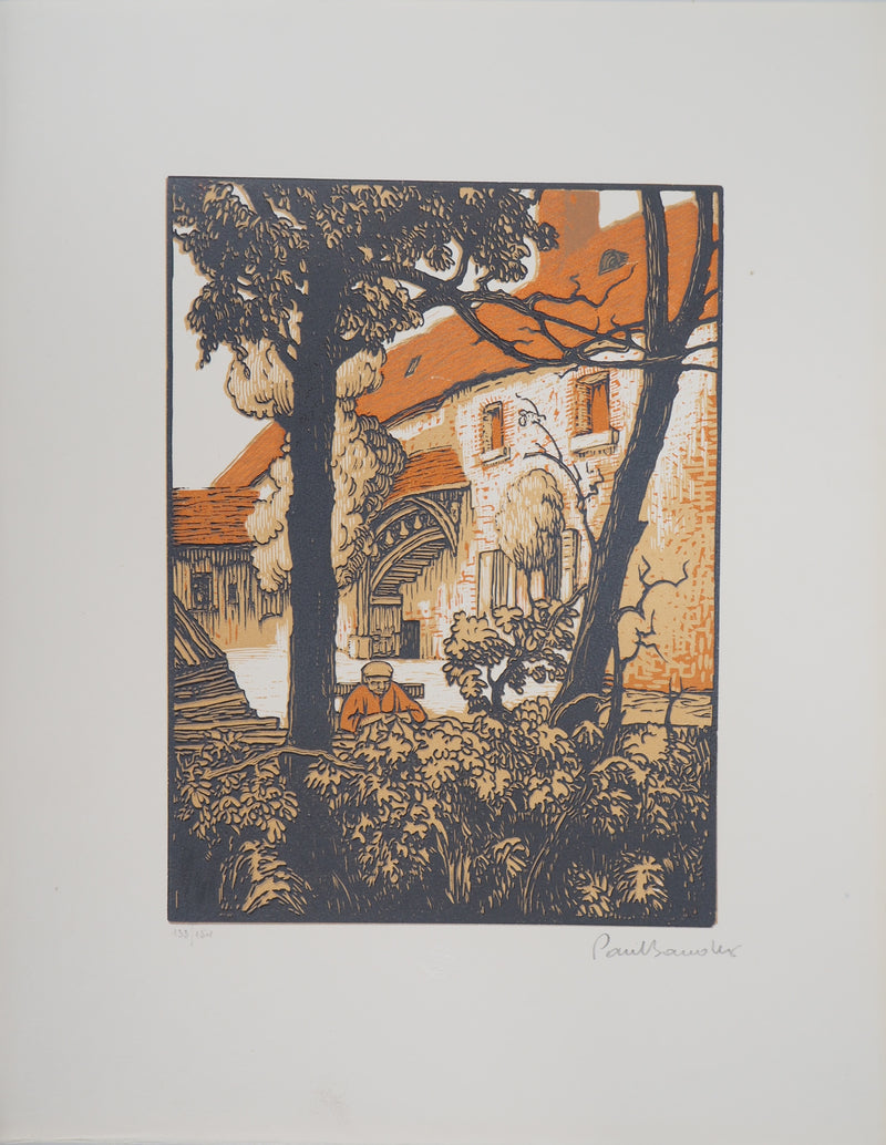 Paul BAUDIER : Vieille maison, 1923 - Gravure sur bois (détail)