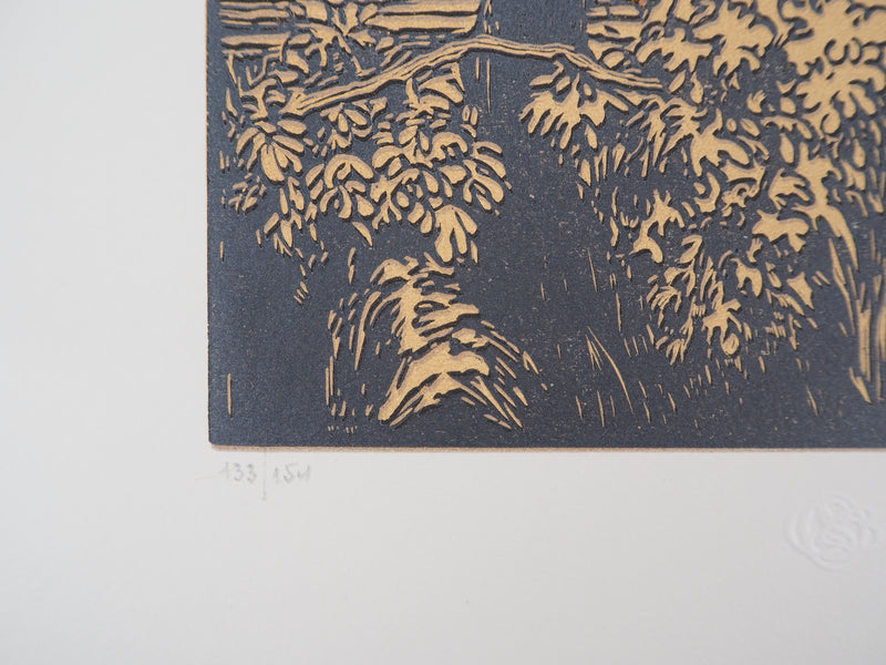 Paul BAUDIER : Vieille maison, 1923 - Gravure sur bois (détail)