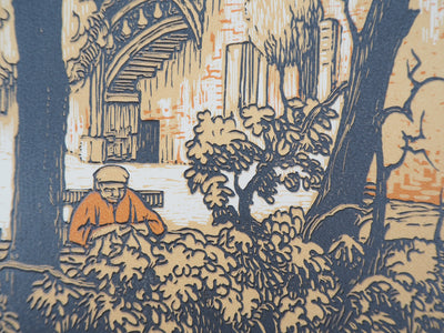 Paul BAUDIER : Vieille maison, 1923 - Gravure sur bois (détail)