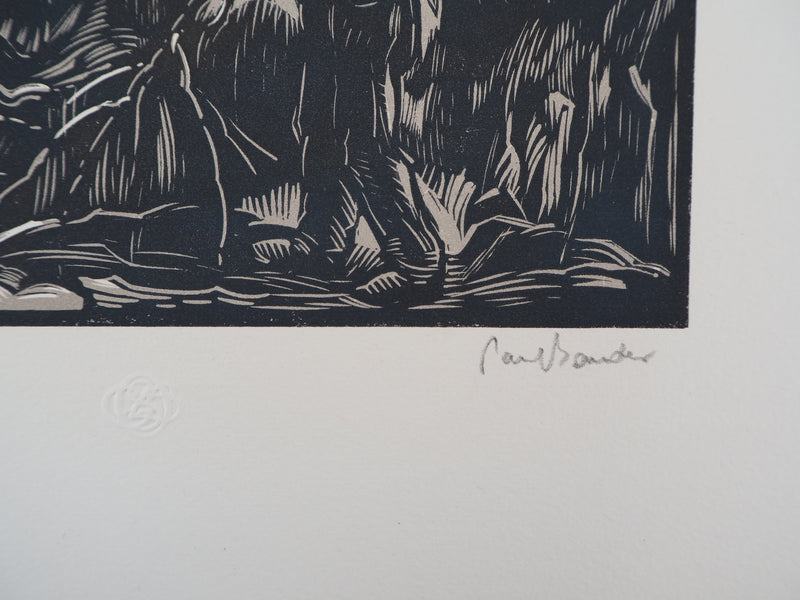 Paul BAUDIER : Vieux Bois, 1927 - Gravure sur bois (détail)