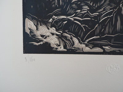 Paul BAUDIER : Vieux Bois, 1927 - Gravure sur bois (détail)