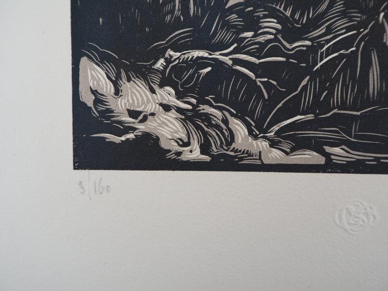 Paul BAUDIER : Vieux Bois, 1927 - Gravure sur bois (détail)