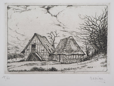 Pierre BAZIRE : A la campagne - Gravure