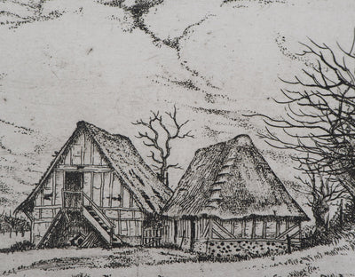 Pierre BAZIRE : A la campagne - Gravure (détail)