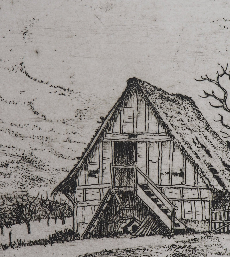 Pierre BAZIRE : A la campagne - Gravure (détail)