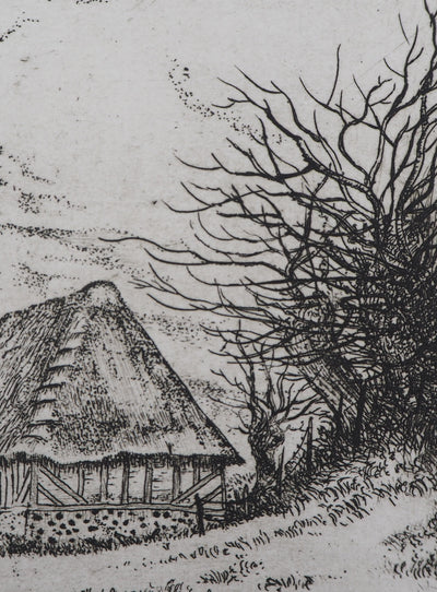 Pierre BAZIRE : A la campagne - Gravure (détail)