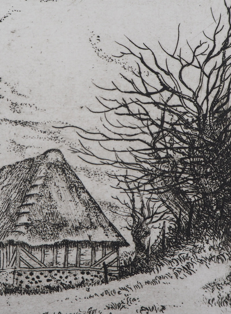 Pierre BAZIRE : A la campagne - Gravure (détail)