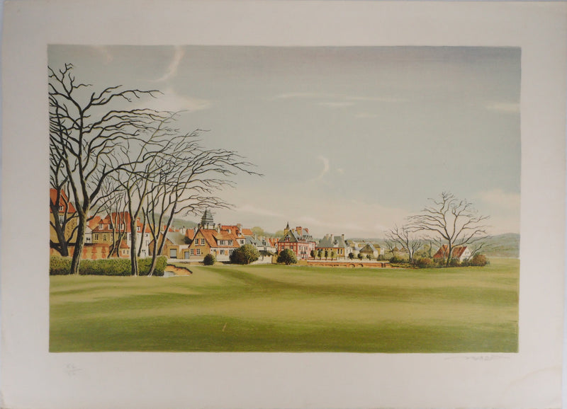 Pierre BAZIRE : Paysage en Normandie - Lithographie