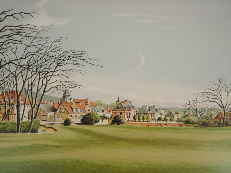 Pierre BAZIRE : Paysage en Normandie - Lithographie (détail)