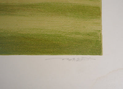 Pierre BAZIRE : Paysage en Normandie - Lithographie (détail)