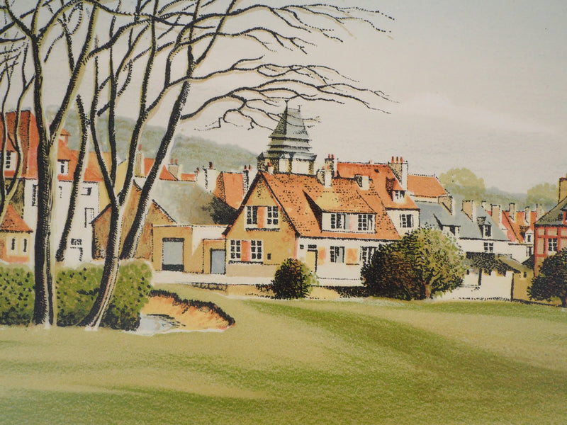 Pierre BAZIRE : Paysage en Normandie - Lithographie (détail)