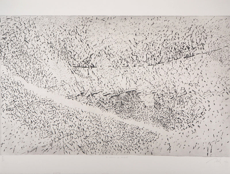 François BEALU : Le chemin de Kebili, 1992 - Gravure