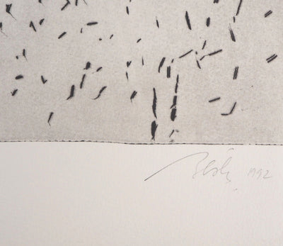 François BEALU : Le chemin de Kebili, 1992 - Gravure (détail)