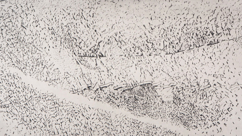 François BEALU : Le chemin de Kebili, 1992 - Gravure (détail)
