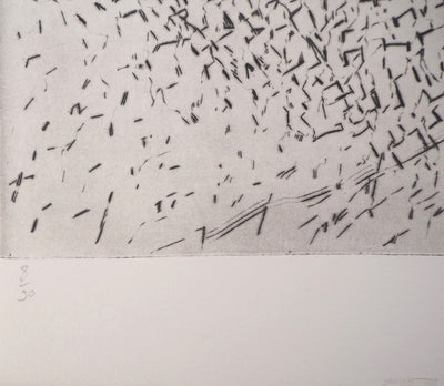 François BEALU : Le chemin de Kebili, 1992 - Gravure (détail)